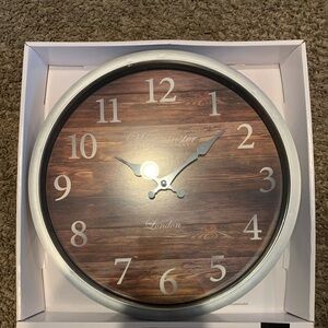 ‼️SOLD‼️Silver and Brown Wall Clock